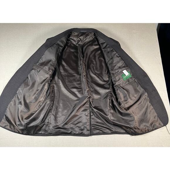 Lauren Ralph Lauren Mens Sports Coat 48R Wool Houndstooth Black Brown Academia - Picture 4 of 11